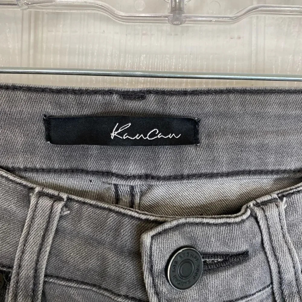 KANCAN Jeans Low Rise Moto Skinny Distressed Gray KC8201GR Size 1 / 24W - Picture 4 of 8